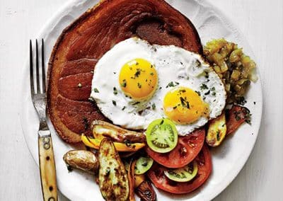 Ham Steak and Egg Grilled Veg