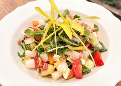 Ham and 3 Melon Medley with Arugula