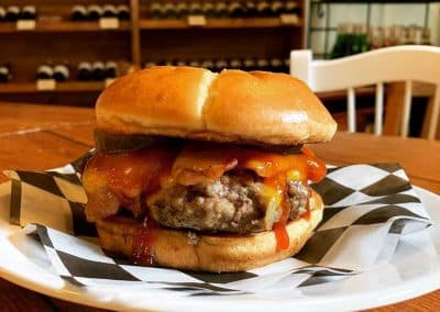 Meat Loaf Sandwich with Bacon and BBQ Sauce